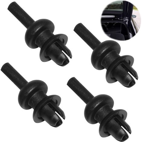 Clips Fixation Plage Arrière - 4 Pièces - Plastique Noir Robuste - Attache Chaîne Coffre - Compatible Citroën Peugeot DS - Universel (1/5)