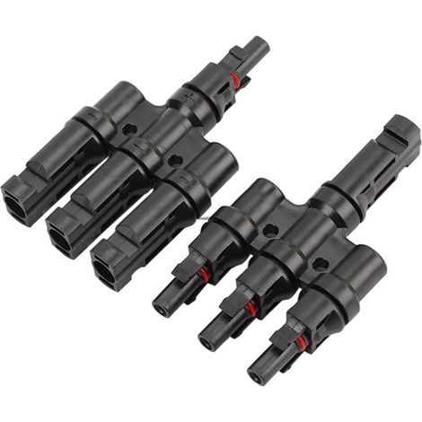 [NIEMALS VERWENDET] Photovoltaik-Stecker MC4, Solarpanel-Montage, professioneller Solarpanel-Kabelstecker, T-Typ-3-Abzweig-Solarstecker MFFF/FMMM, für Solar-Photovoltaik-Panel-System