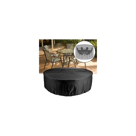 Nappe ronde pour table de jardin – Résistante à l'eau et à la poussière – 128 x 71 cm – Noir (1/5)