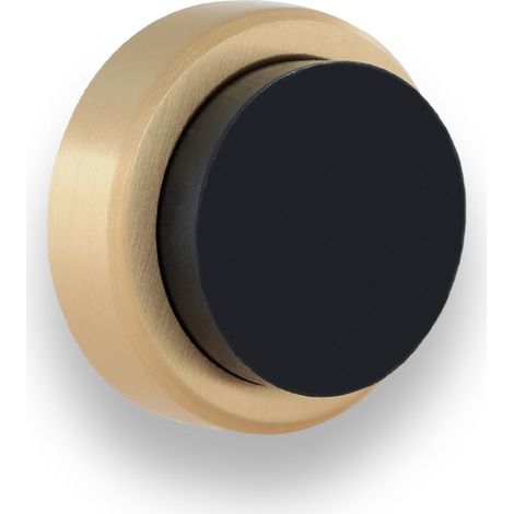 Butée De Porte Adhésive Pour Mur/PoignéE 24 x 14 mm Caoutchouc Noir Laiton Mat Outils, Vis + Cheville De Fixation Compris Mod. I-20524TPMLMT (1/5)
