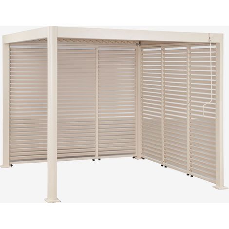 Pérgola bioclimática de aluminio con lamas y paneles laterales Druvia SKLUM         3x3 m (1/5)