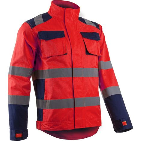 Giacca da lavoro ad alta visibilità HIBANA - Rosso fluorescente XL - 52/54 (1/2)