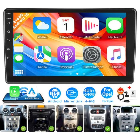 9 "Android 15 32/64G pour Corsa C, Corsa D, Zafira B, Astra H, Tigra, Antara, Combo B Apple CarPlay RDS GPS Navigation WIFI - 4+64G DAB+ (1/5)