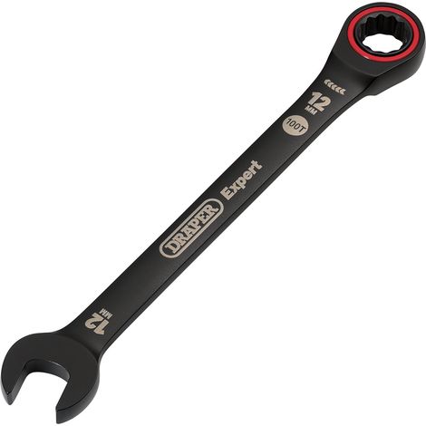 Draper 12.0MM RATCHETING SPANNER 03883 HI-TORQÂ® Metric Ratchet Combination Spanners, Black