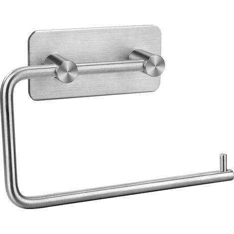 Porte-papier toilette mural auto-adhésif en acier inoxydable,support rouleau WC solide et pratique pour salle de bain et cuisine,installation facile (1/5)