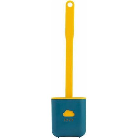 Silicone toilet brush, antibacterial silicone toilet brush with quick-drying holder, hanging toilet brush set, silicone brushes for bathroom and toilet (blue) (1/5)