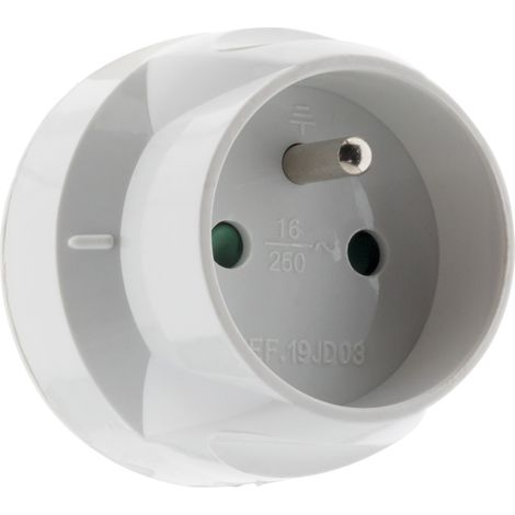 Adaptateur électrique mâle 20A vers femelle 16A, 3500W - prises 6A ou 20A - Zenitech (1/10)