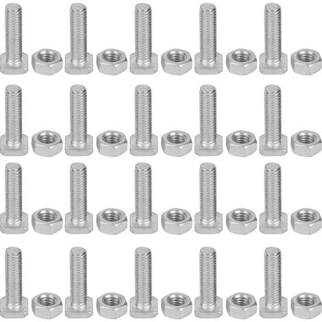 20 juegos de tornillos M6x22 de 22 mm y tuercas de aluminio M6, juego de tornillos, accesorio para abrazadera (1/5)