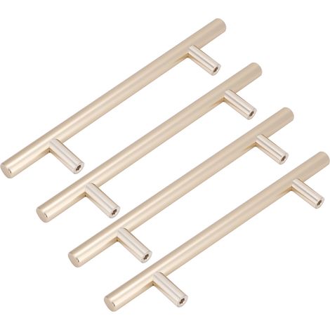4 jeux de poignées de porte de placard de style européen minimaliste, poignées de tirage en alliage d'aluminium, poignées de tiroir dorées allongées, entraxe de 128 mm (1/5)