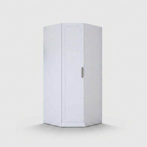 Platzsparender Eckkleiderschrank mit Regalböden und Kleiderstange Solstice (1/4)