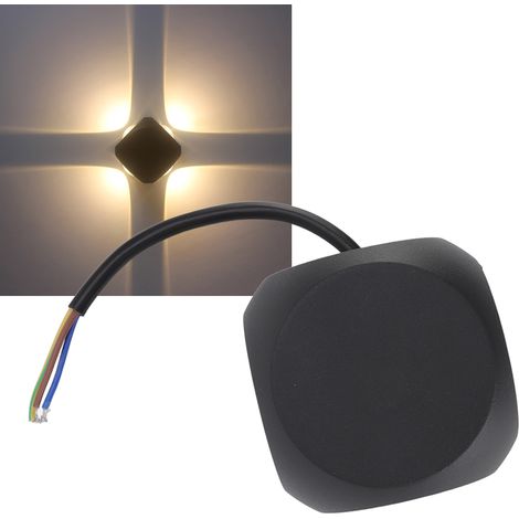 Applique murale LED en aluminium, éclairage sur quatre côtés, applique carrée extérieure étanche et résistante à l'humidité, lampe de chevet simple, moderne et créative, lampe décorative pour cour. (1/5)