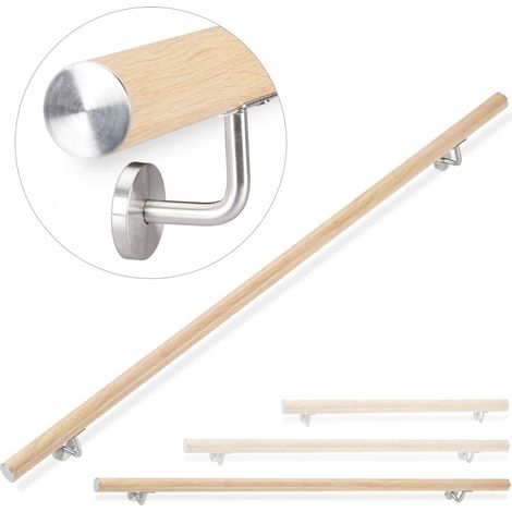 Ringhiera per scale in alluminio supporto moderno 12 x 100 x 8 cm design chiaro in alluminio naturale 130009449