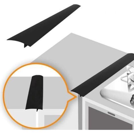 2PCS Joint Plan de Travail Cuisine,25 inches Joint Silicone Gap Cover Noir,Joint Plan de Travail Cuisine Noir pour Cuisinière Silicone de l'écart Protection Latérale de Gazinière (25 pouces) (1/3)