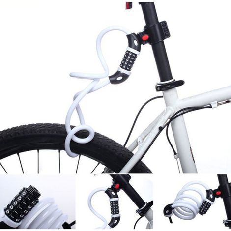 Antivol Vélo - Cadenas À Code 5 Chiffres Réinitialisable - Pour Extérieur - 1,2 M (1/5)