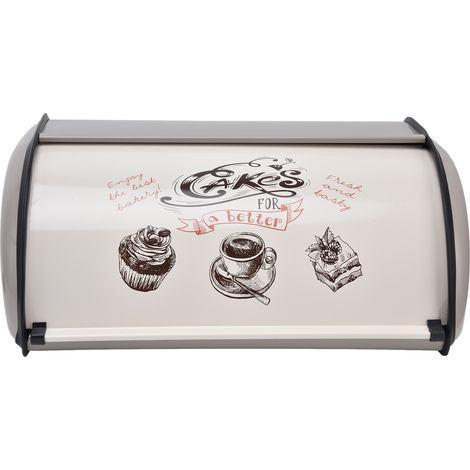 Brotkasten mit großem Fassungsvermögen, hübschem Muster, Rolldeckeltür, Brotaufbewahrung, Brothalter für Haushalt und Bäckerei (1/5)