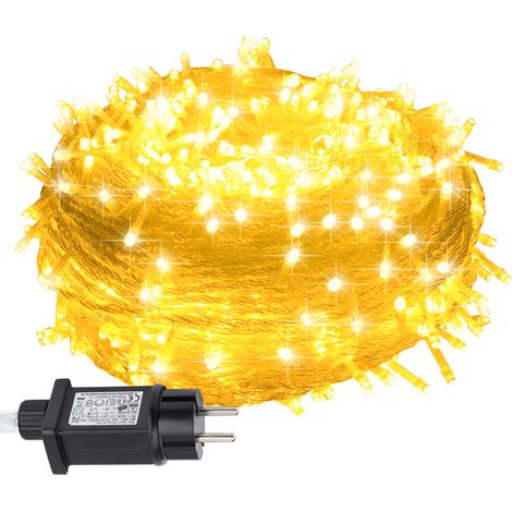 SWANEW 100M 500LED IP44 8-mode festone luce di Natale all'aperto decorazione giardino interno per Natale compleanno matrimonio soggiorno bianco caldo (1/5)