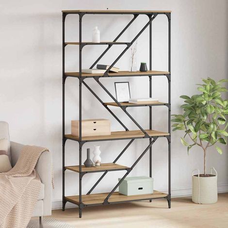Bookshelf 9-Tier 91 x 36 x 176 cm Engineered Wood Artisan Oak vidaXL (1/5)