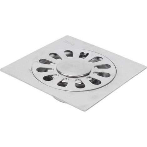 Siphon De Sol Carré - Acier Inoxydable 304 - Pour Douche Cuisine Garage Piscine Sous-Sol - 10x10 Cm - 1 Pièce (1/4)