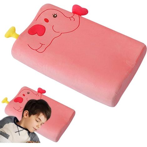 Oreiller en Mousse pour Jeunes,Oreiller en Mousse pour,Oreiller Ergonomique de Dessin animé pour de 2 à 16 Ans Coussin d'oreiller Cervical en Velours de de Mousse pour Un Sommeil Meilleur et Plus (1/5)