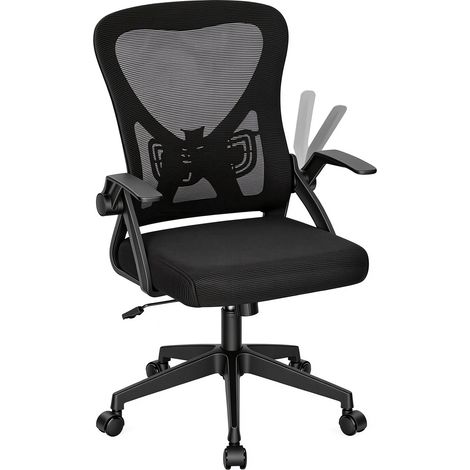 WOLTU Chaise de Bureau Ergonomique, Chaise Pivotante à roulettes avec Soutien Lombaire et Siège Réglable, Noir (1/5)