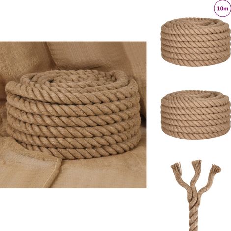 Corde de jute 10 m de long 30 mm d'épaisseur - Corde En Jute - Corde Naturelle - Corde Artisanale - Ficelle De Jute - Décoration Murale (1/5)