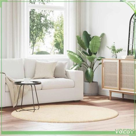 Tapis shaggy - FAFEISY - NAVARRA - Poils longs - Crème - 160x160 cm (1/5)