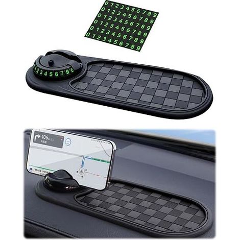 Multifunctional Anti-Slip Silicone Car Mat, Non-Slip Car Mat, Mobile Phone Holder, Car Decoration, Glasses Holder, Mobile Phones (1/5)