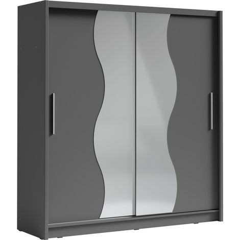 Schwebetürenschrank mit Spiegel 205 cm - graphitgrau - Kollektion BAHIA