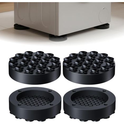 Sollbry 4 PCS Tapis Anti Vibration Machine a Laver Universel Universel, coussin anti-vibrations silicone,pied lave-linge réglable,protège sol et réduit bruit (1/5)