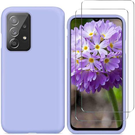 CUSTODIA PER SAMSUNG GALAXY A72 VIOLA PASTELLO 2X VETRO TEMPERATO SM-A725F (1/5)