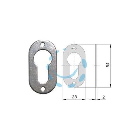 BOCCHETTA IN ACCIAIO ZINCATO SAGOMATE 06092 00 - mm.28x54, spessore mm.2 (06092000)