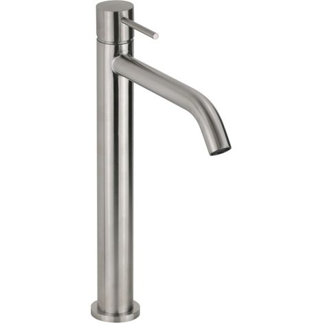 Mitigeur de lavabo monocommande haut rond en acier inoxydable AISI 304 avec cartouche céramique Ø25 mm Arqea Tuttotondo RE1104  Acier inoxydable (1/3)