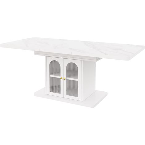 GagaTable Ă manger extensible 150 Ă 200 x 80 cm, blanc marbre (1/5)