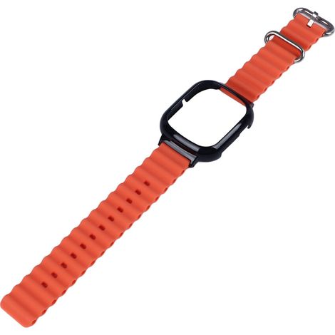 Custodia arancione in policarbonato e silicone per smartwatch Honor 4 con protezione per lo schermo. (1/2)