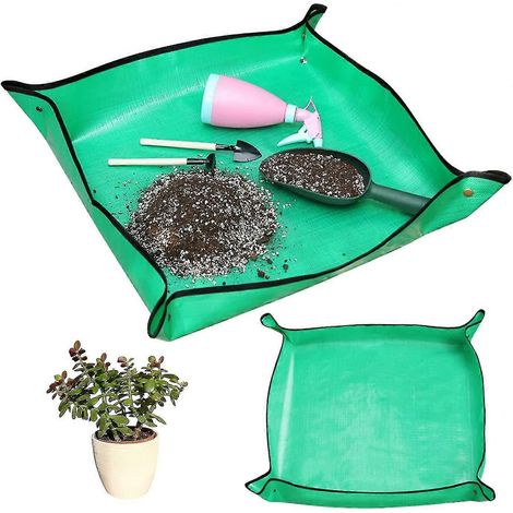 Lot de 2 tapis de jardinage pliables et imperméables pour retourner les plantes en pot, anti-salissures (1/5)