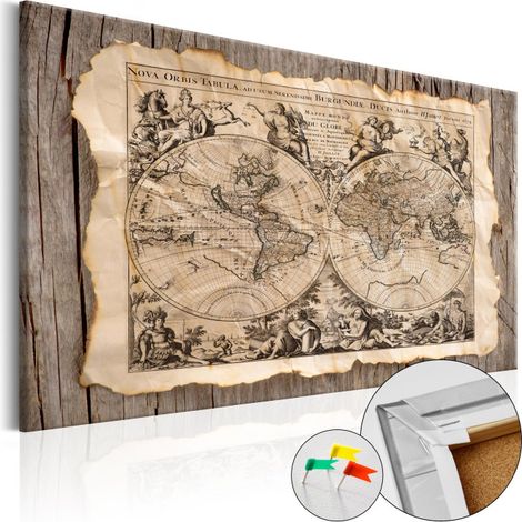 Tableau en Liège "Carte du Monde - Map of the Past" 40 x 60 cm (1/2)