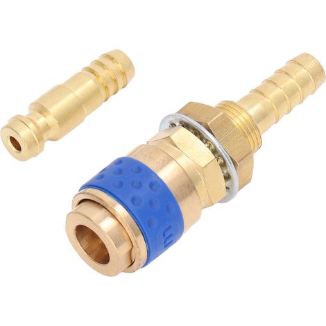 8-mm-Messing-Brenneradapter, Schnellkupplungsset für MIG/WIG-Schweißpistolen, blau (1/5)