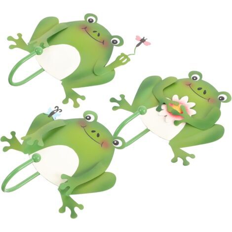 3Pièces Crochets Muraux de Grenouille Organisateur de Clés Original à Accrocher Au Mur Patères Décoratives pour Entrée et Cuisine pour Rangement Pratique (1/5)