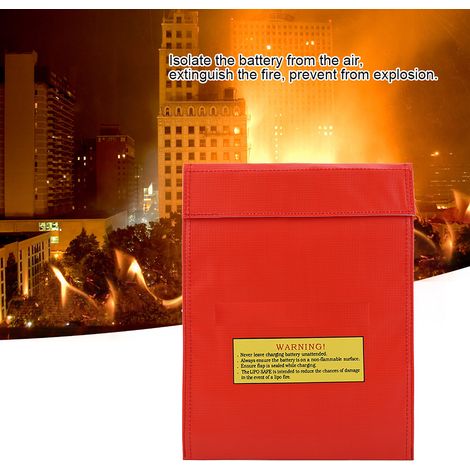 Sac ignifugé pour batterie Li-Po, pochette de chargement portable deux tailles (rouge S) (1/5)