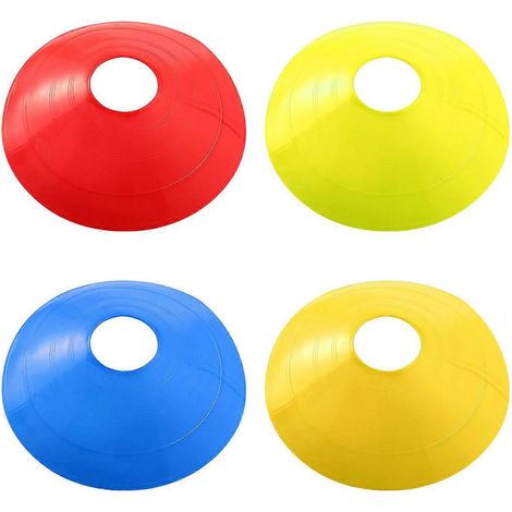 Plateau de marquage d'entraînement de football Toyvian, 16 marqueurs d'obstacles ronds de couleurs assorties pour enfants et jeunes athlètes (1/5)