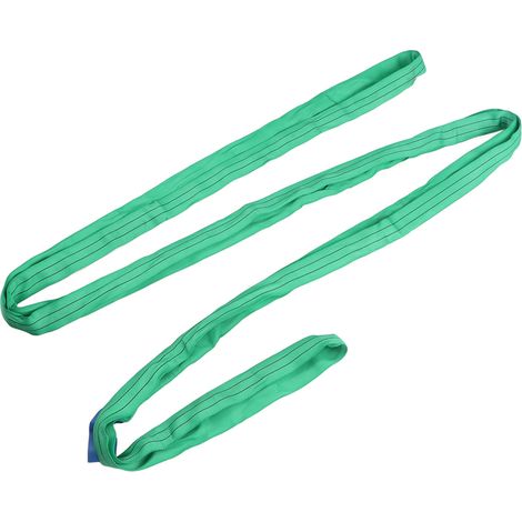 Sangle de levage 4 m 2 t verte renforcée à double boucle en polyester flexible pour palan de grue (1/5)