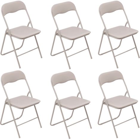 Lot de 6 chaises pliantes en PVC (1/3)
