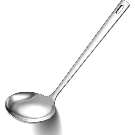 Suppenlöffel aus Edelstahl, 30 cm, robust zum Servieren oder Kochen, spülmaschinenfest, langlebiges und rostbeständiges Küchenutensil (1/5)
