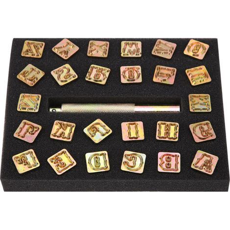 Perforatrice à lettres en métal pour cuir – 13 mm, robuste et précise, idéale pour marquage artisanal et personnalisation de maroquinerie (1/5)