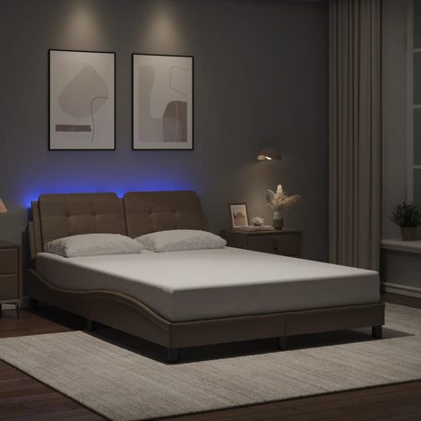 Giroletto con LED senza Materasso Zadar Cappuccino 140x200 cm vidaXL