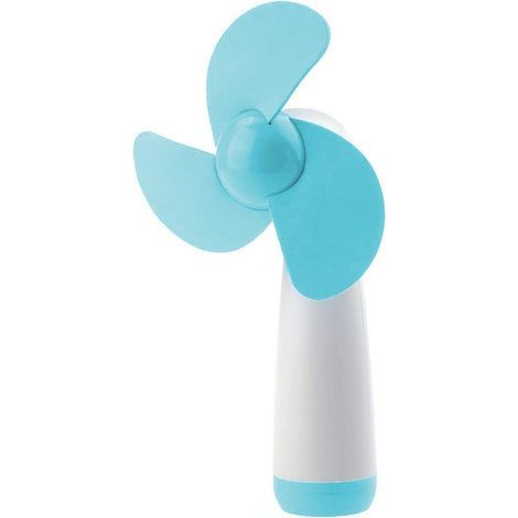 Ventilador pequeño y portátil de mano, funciona con pilas, ideal para viajes, oficina y escritorio. (1/5)