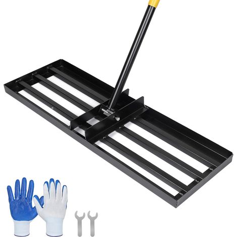 Râteau de Nivellement de Pelouse, 75 x 26 x 157 cm, Raclette à Gazon de Pelouse en Acier Inoxydable, Raclette pour Cour, Jardin, Terrain de Golf, Nivellement de Surface (1/5)