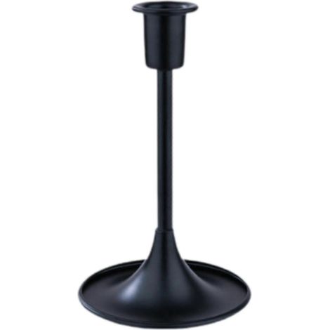 Porte-bougie conique en fer forgé, centre de table décoratif, support pour bougies pour fêtes, mariages et tables de bureau.-Black Large Size (1/5)