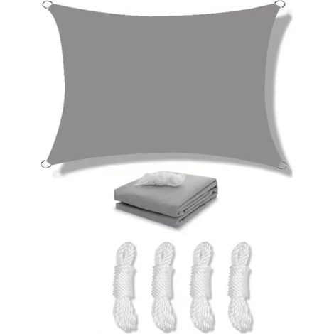 Sonnensegel 3 x 4 m, Sonnenschutz, atmungsaktiv, wasserdurchlässig, für Terrasse, Garten, Balkon, Camping, rechteckig (1/3)