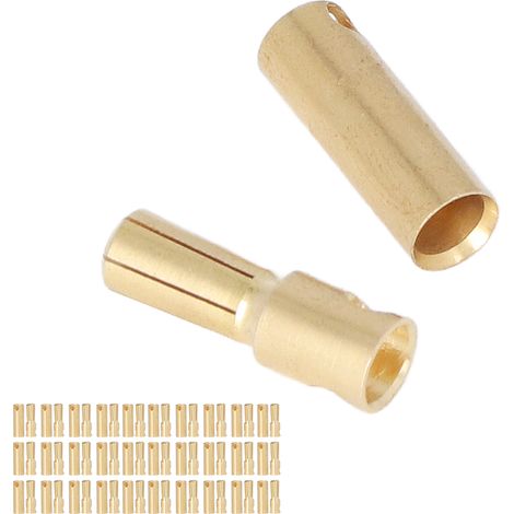 30 vergoldete Batterieanschlüsse, Messingstecker-Set (männlich/weiblich), Stromanschluss, 30-teiliges Set (1/5)